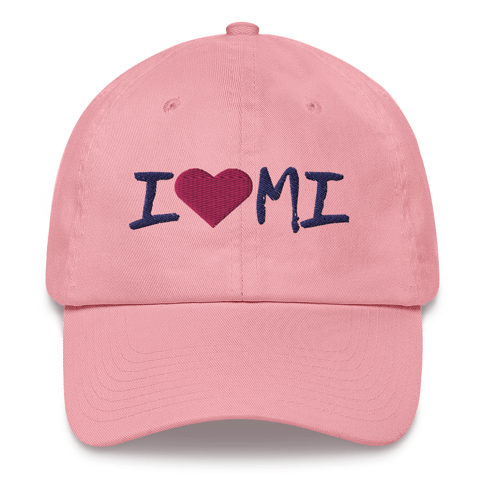 Michigan 'I ❤️ MI' Dad Hat (Brush Font)