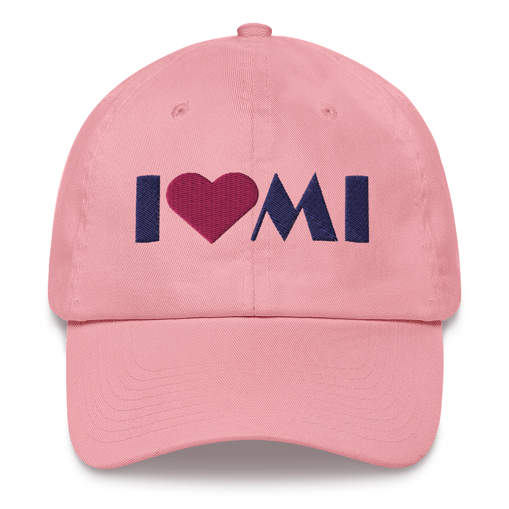 Michigan 'I ❤️ MI' Dad Hat (Art Deco Font)