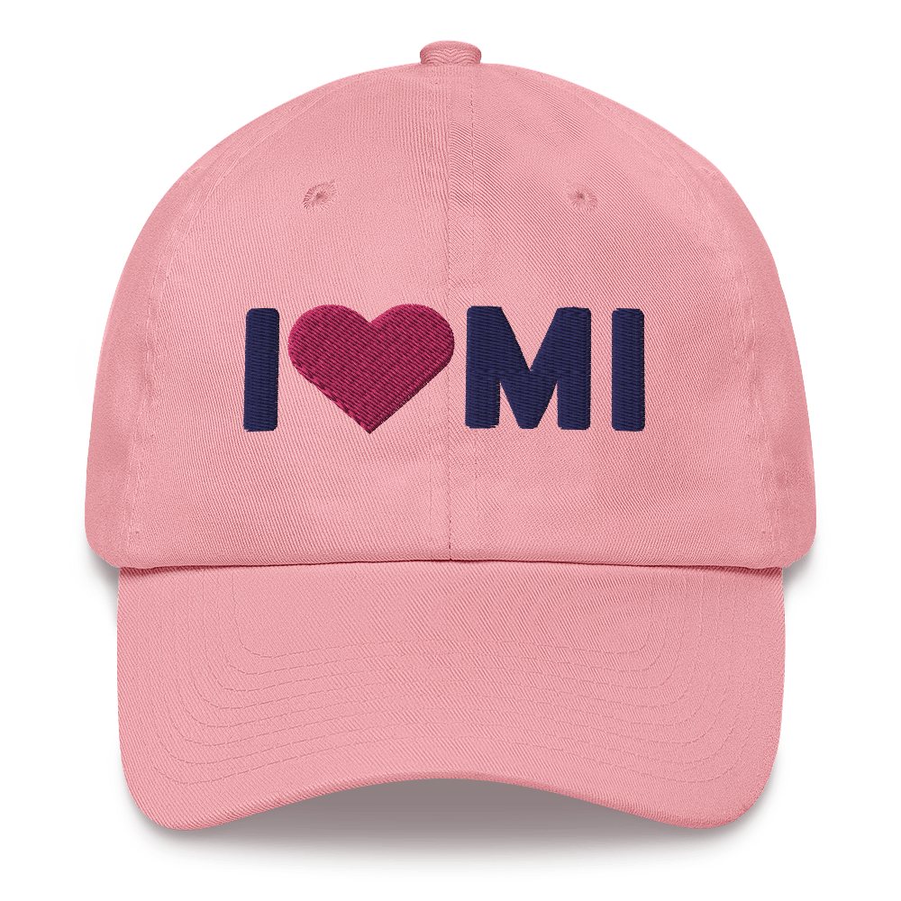 Michigan 'I ❤️ MI' Dad Hat (Rounded Swiss Font)