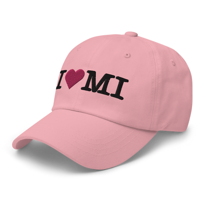 Michigan 'I ❤️ MI' Dad Hat (Typewriter Font)