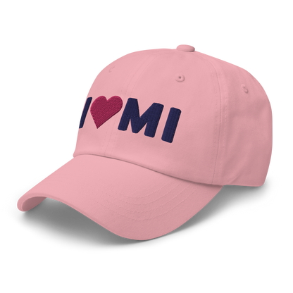 Michigan 'I ❤️ MI' Dad Hat (Rounded Swiss Font)