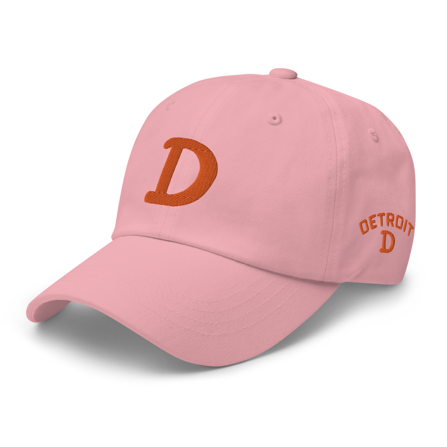 Detroit 'Old French D' Dad Hat (w/ Side Design) | Orange Embroidery