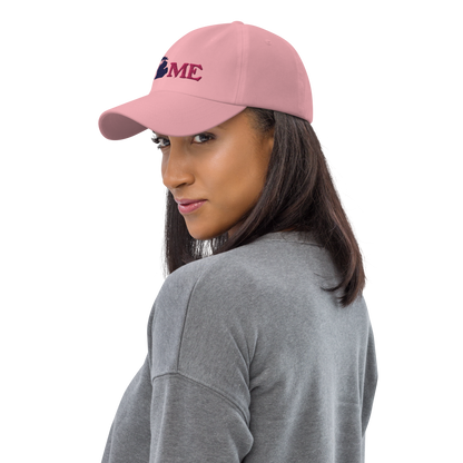 Michigan 'Home' Dad Hat (Woodcut Font) | Pink Embroidery