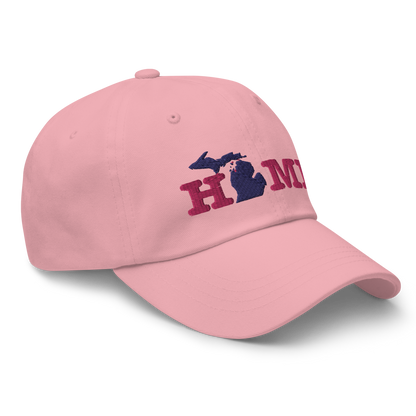 Michigan 'Home' Dad Hat (Typewriter Font) | Pink Embroidery