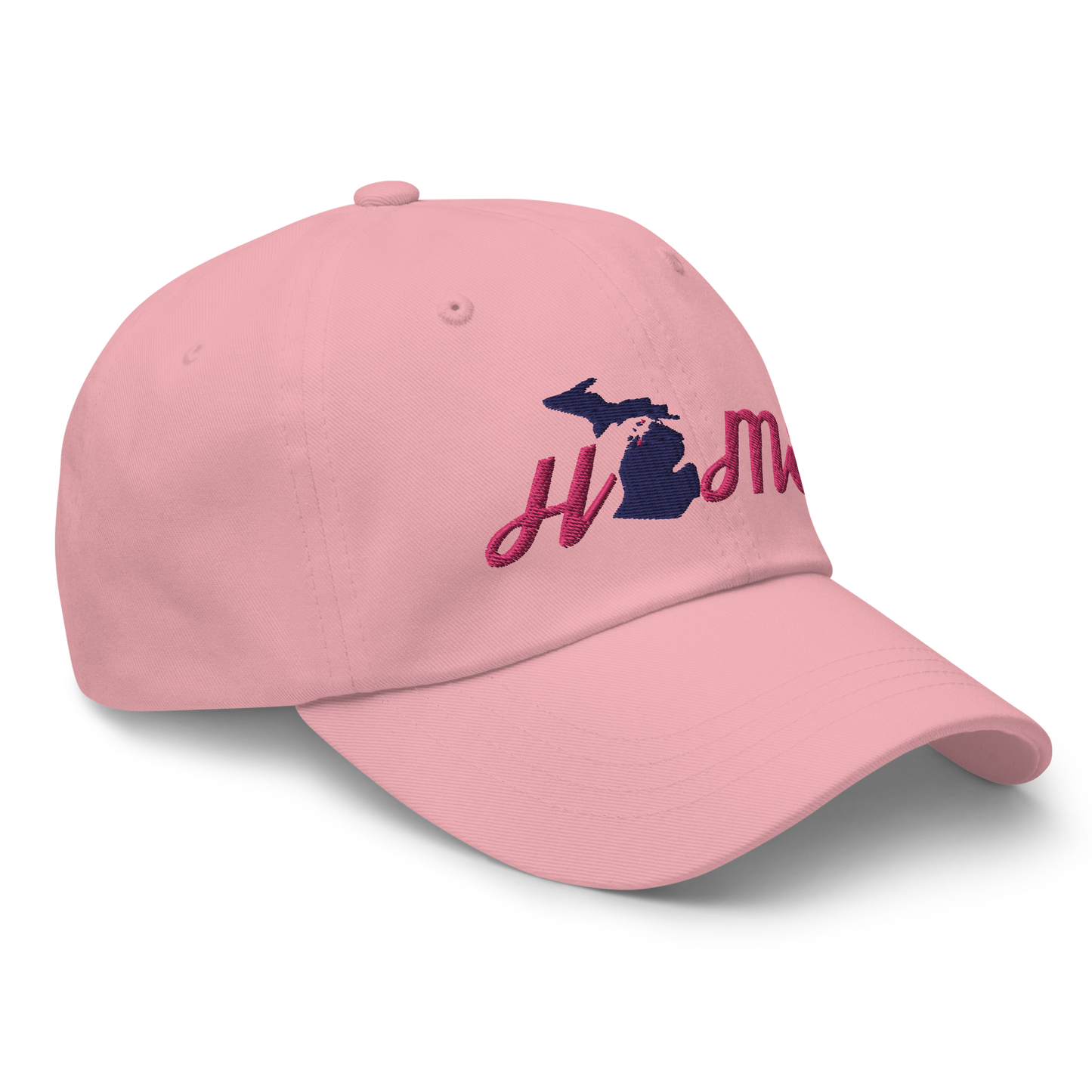 Michigan 'Home' Dad Hat (Script Font) | Pink Embroidery