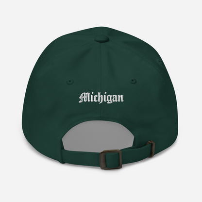 Old English 'M' Dad Hat (w 'Michigan' Back Design)