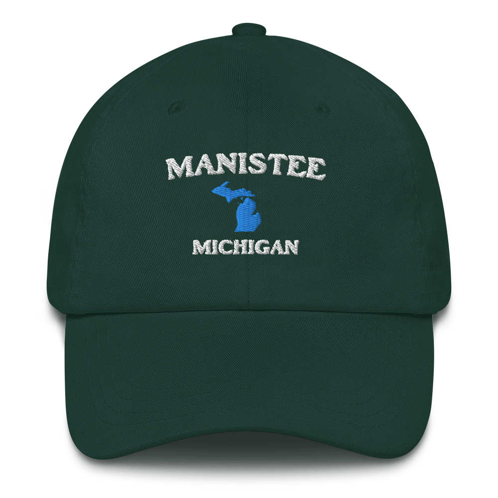 'Manistee Michigan' Dad Hat (w/ Michigan Outline)