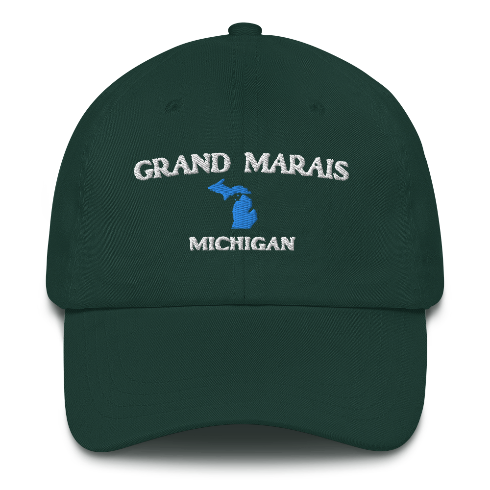 'Grand Marais Michigan' Dad Hat (w/ Michigan Outline)