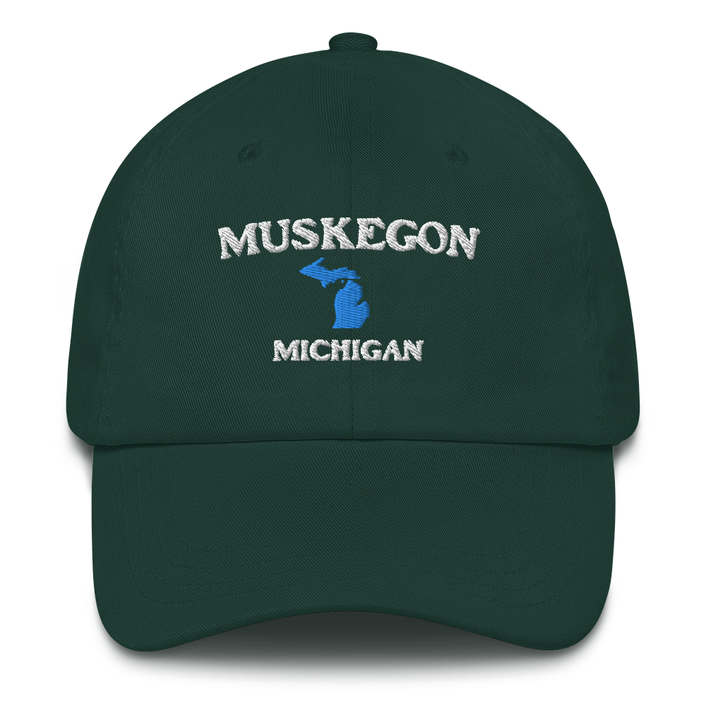 'Muskegon Michigan' Dad Hat (w/ Michigan Outline)