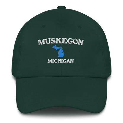 'Muskegon Michigan' Dad Hat (w/ Michigan Outline)