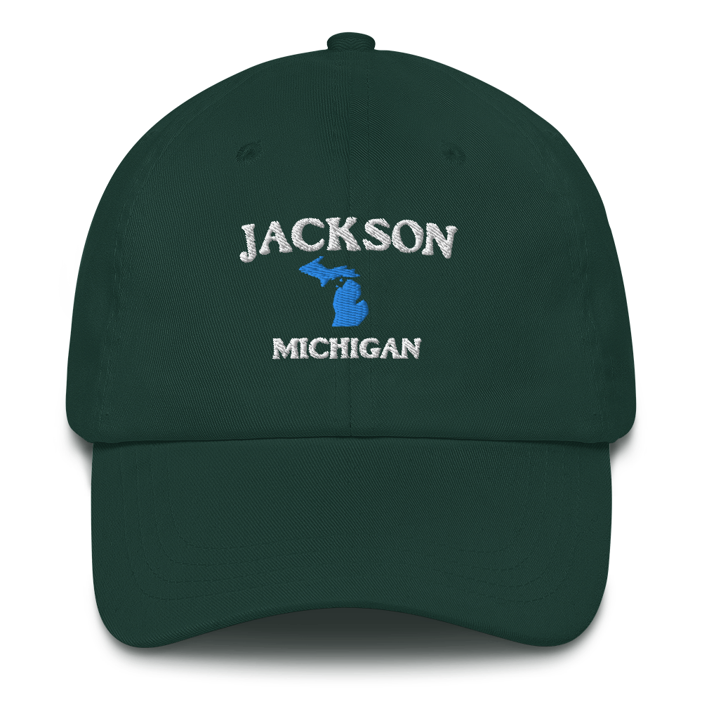 'Jackson Michigan' Dad Hat (w/ Michigan Outline)