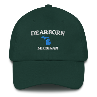 'Dearborn Michigan' Dad Hats (w/ Michigan Outline)