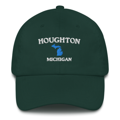 'Houghton Michigan' Dad Hat (w/ Michigan Outline)