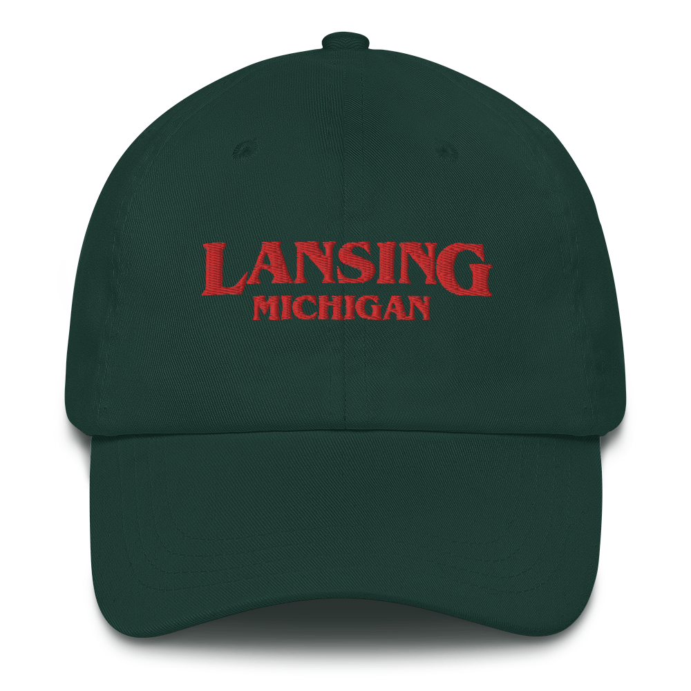 'Lansing Michigan' Dad Hat (1980s Drama Parody)