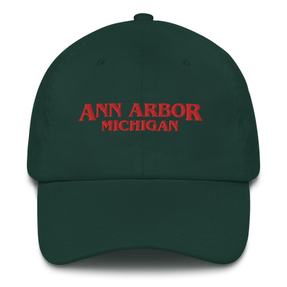 'Ann Arbor Michigan' Dad Hat (1980s Drama Parody)