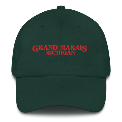 'Grand Marais Michigan' Dad Hat (1980s Drama Parody)