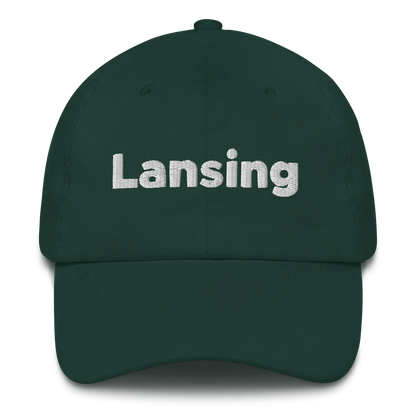 'Lansing' Dad Hat | White/Black Embroidery