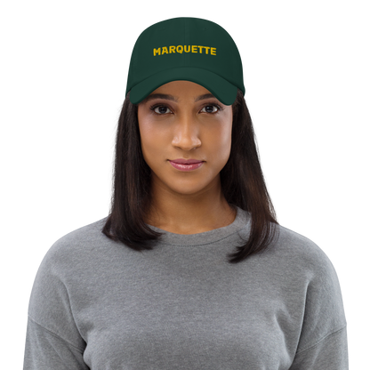 'Marquette' Dad Hat | Gold/Green Embroidery