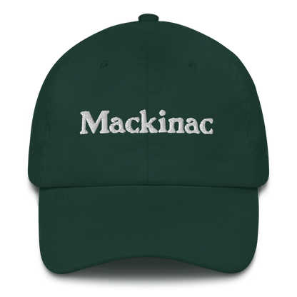 'Mackinac' Dad Hat | White/Navy Embroidery