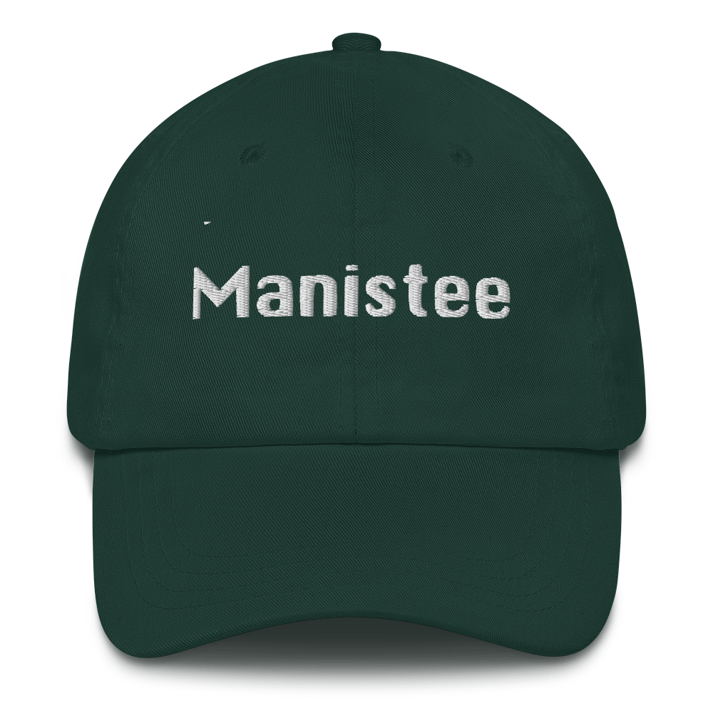 'Manistee' Dad Hat | White/Black Embroidery