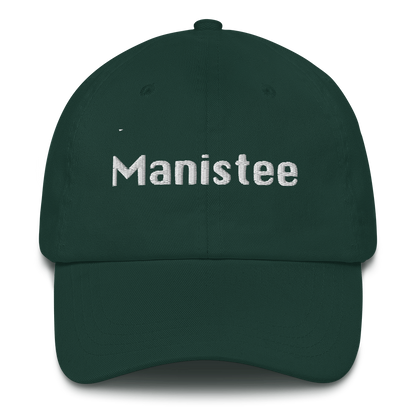 'Manistee' Dad Hat | White/Black Embroidery