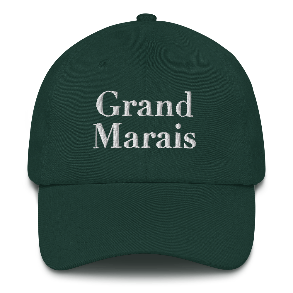 'Grand Marais' Dad Hat | White/Black Embroidery