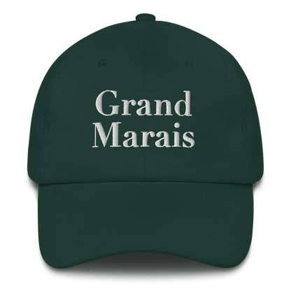 'Grand Marais' Dad Hat | White/Black Embroidery