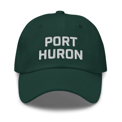 'Port Huron' Dad Hat | White/Black Embroidey