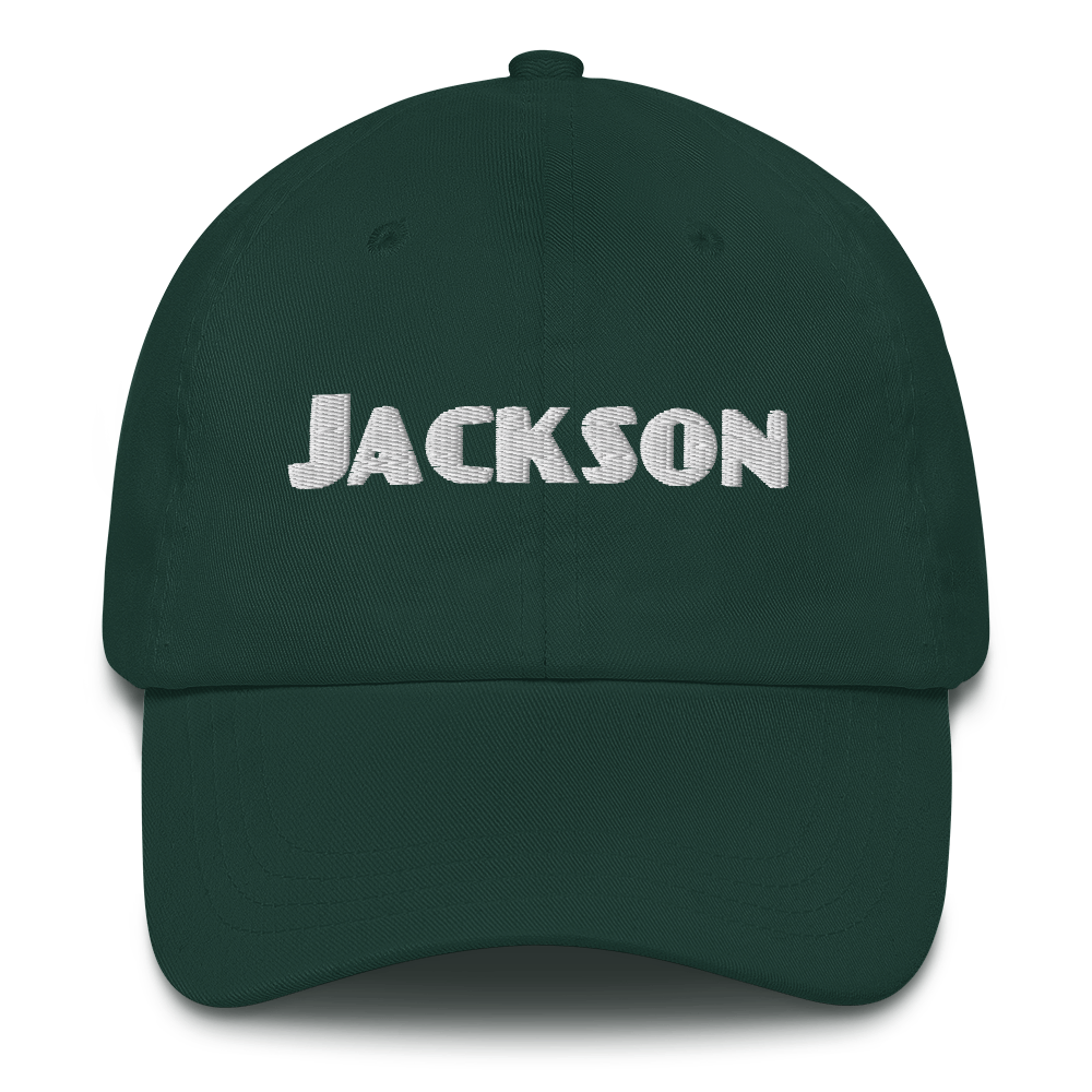 'Jackson' Dad Hat | White/Black Embroidery