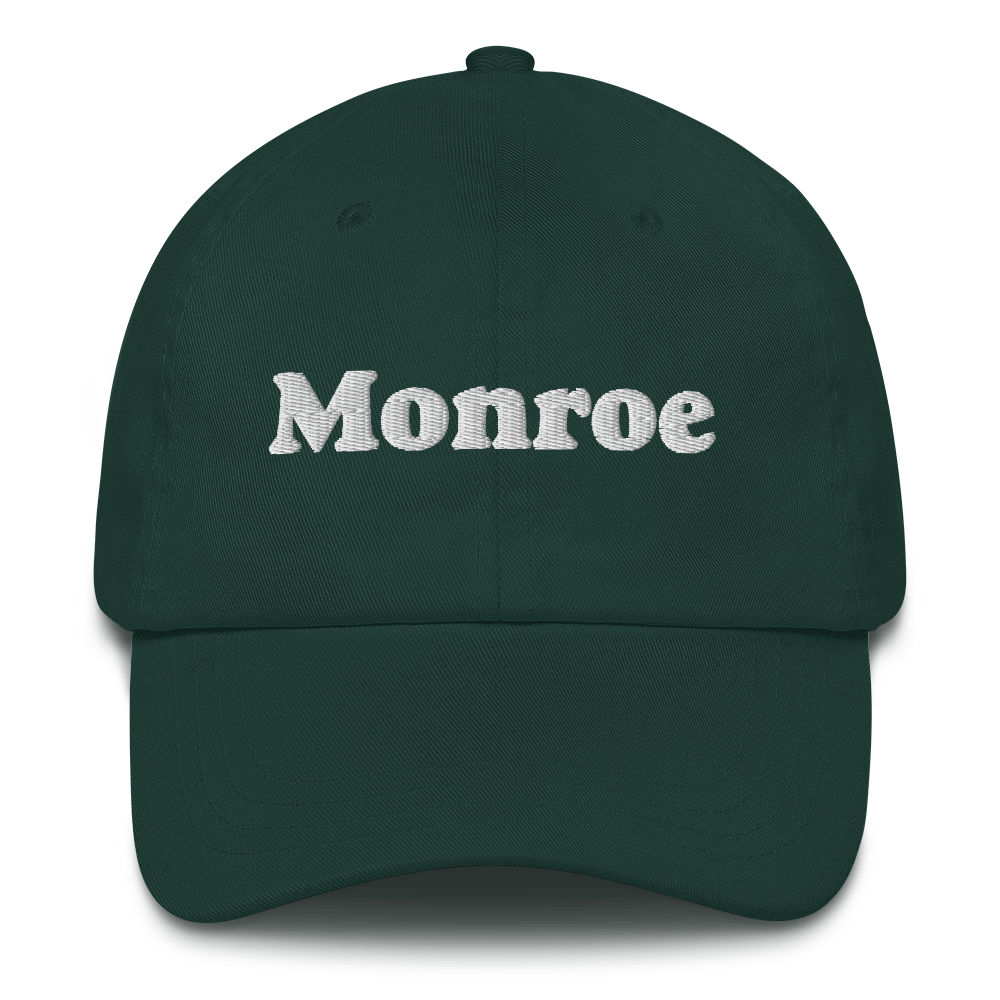 'Monroe' Dad Hat | White/Black Embroidery