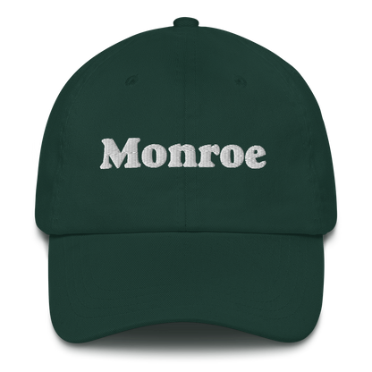 'Monroe' Dad Hat | White/Black Embroidery