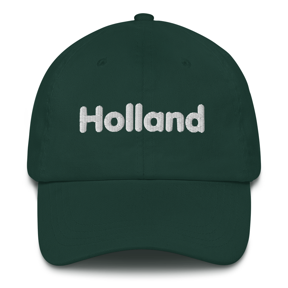 'Holland' Dad Hat | White/Red Embroidery