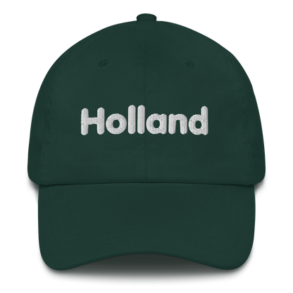 'Holland' Dad Hat | White/Red Embroidery