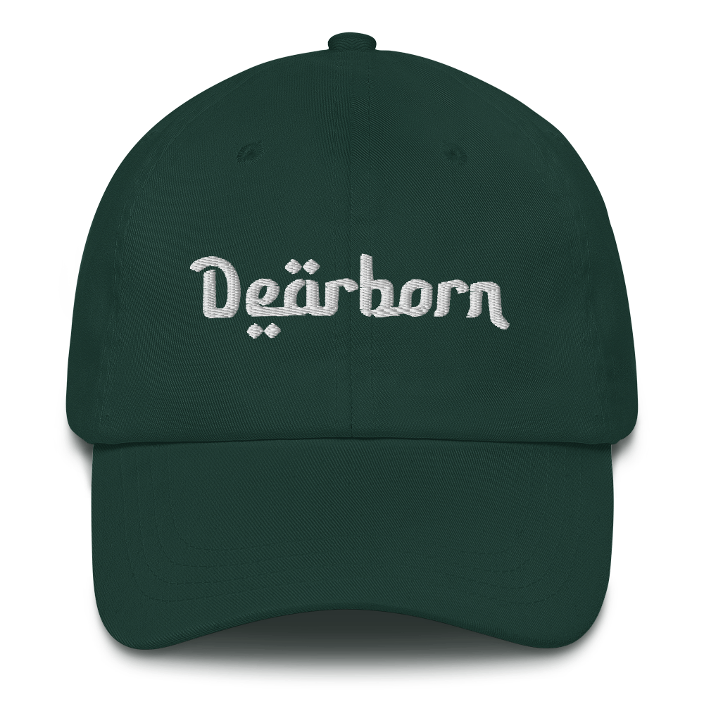 'Dearborn' Dad Hat | White/Black Embroidery