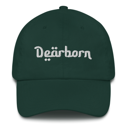 'Dearborn' Dad Hat | White/Black Embroidery