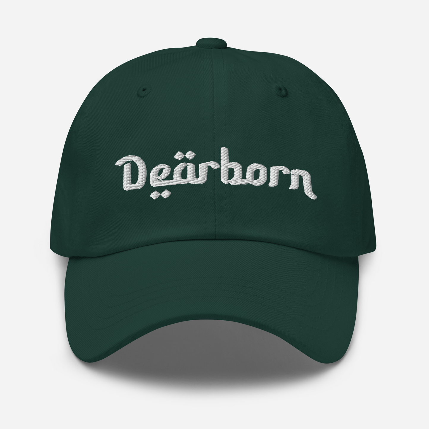 'Dearborn' Dad Hat | Green/White Embroidery