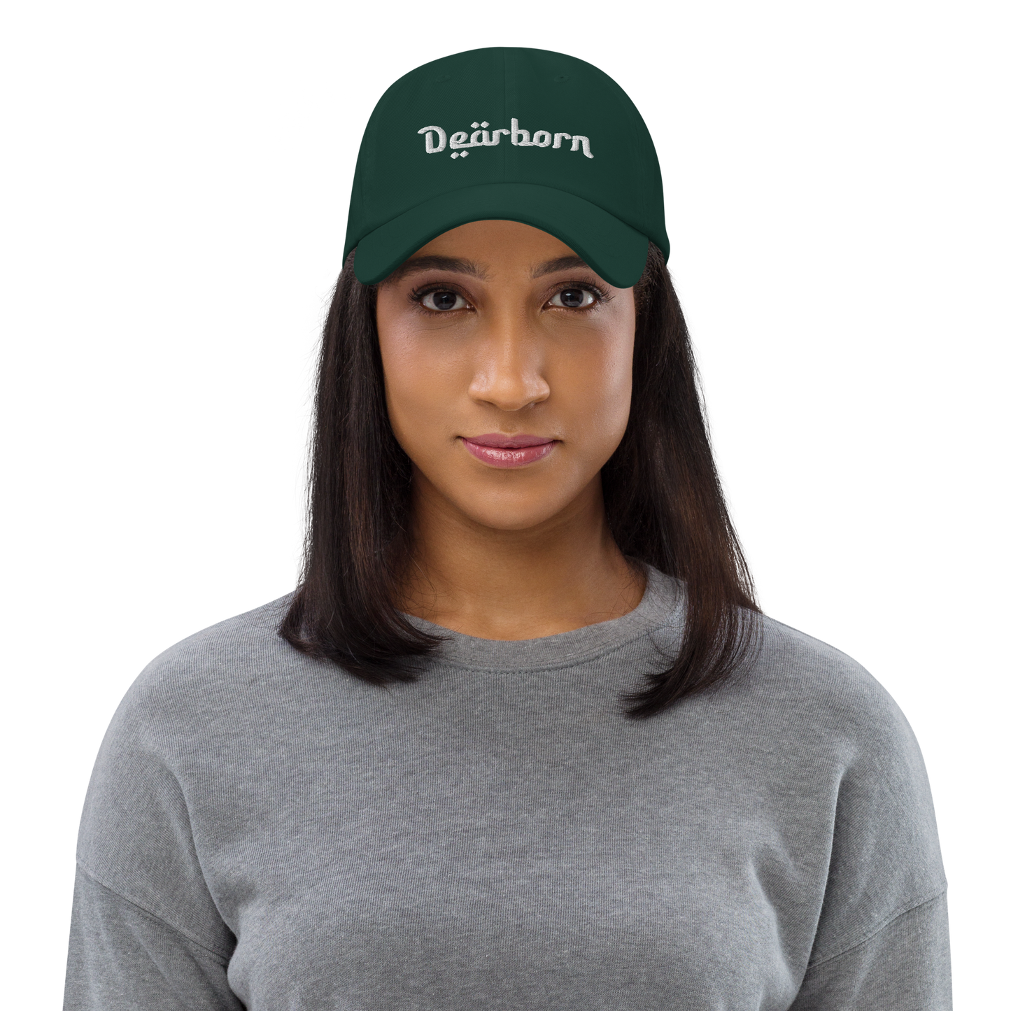 'Dearborn' Dad Hat | Green/White Embroidery