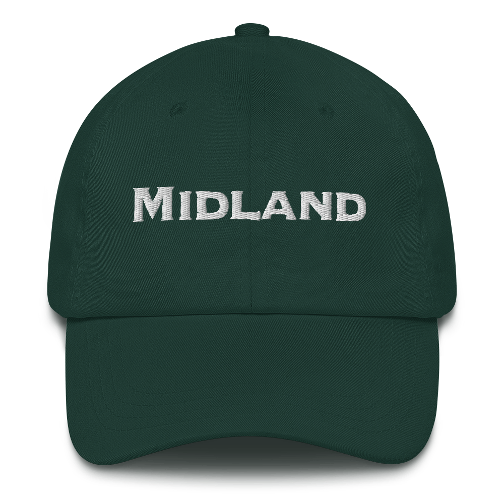 'Midland' Dad Hat | White/Black Embrodery