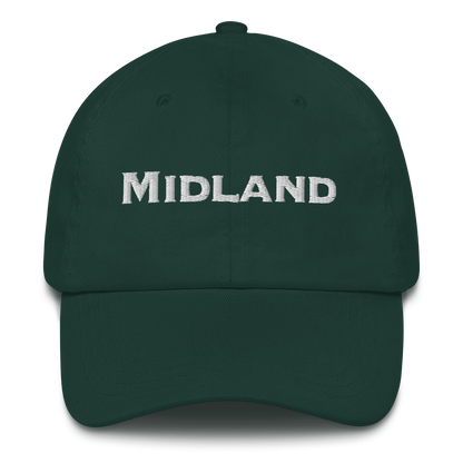 'Midland' Dad Hat | White/Black Embrodery