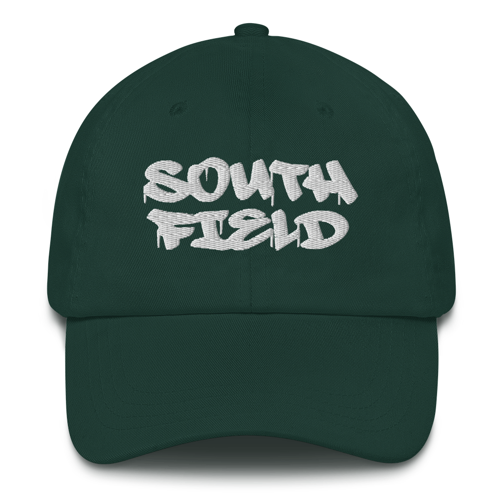 'Southfield' Dad Hat | White/Black Embroidery