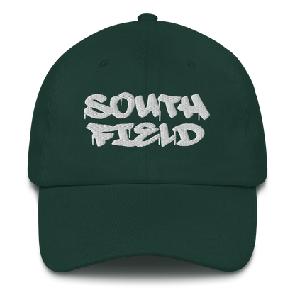 'Southfield' Dad Hat | White/Black Embroidery