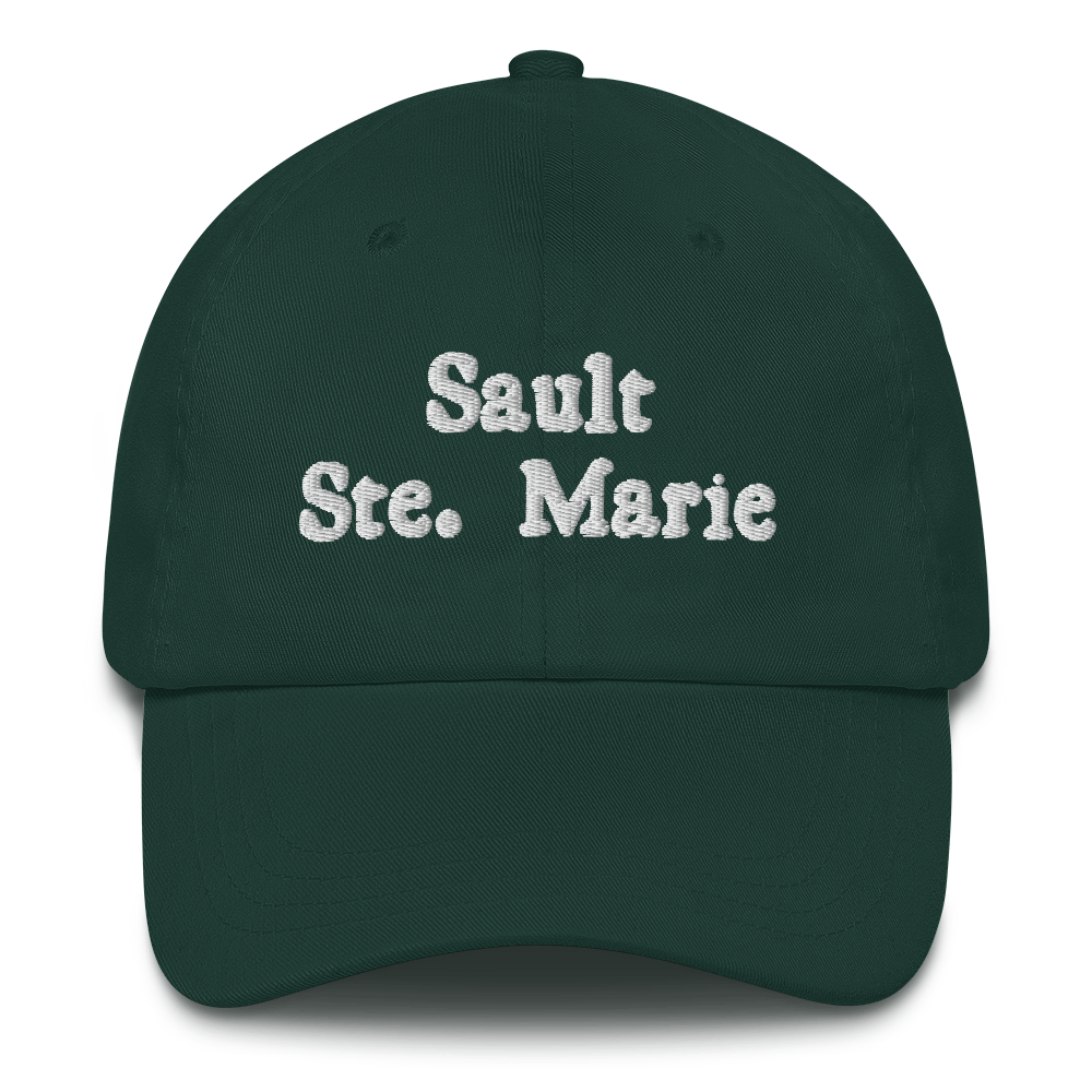 'Sault Ste. Marie' Dad Hat | White/Navy Embroidery