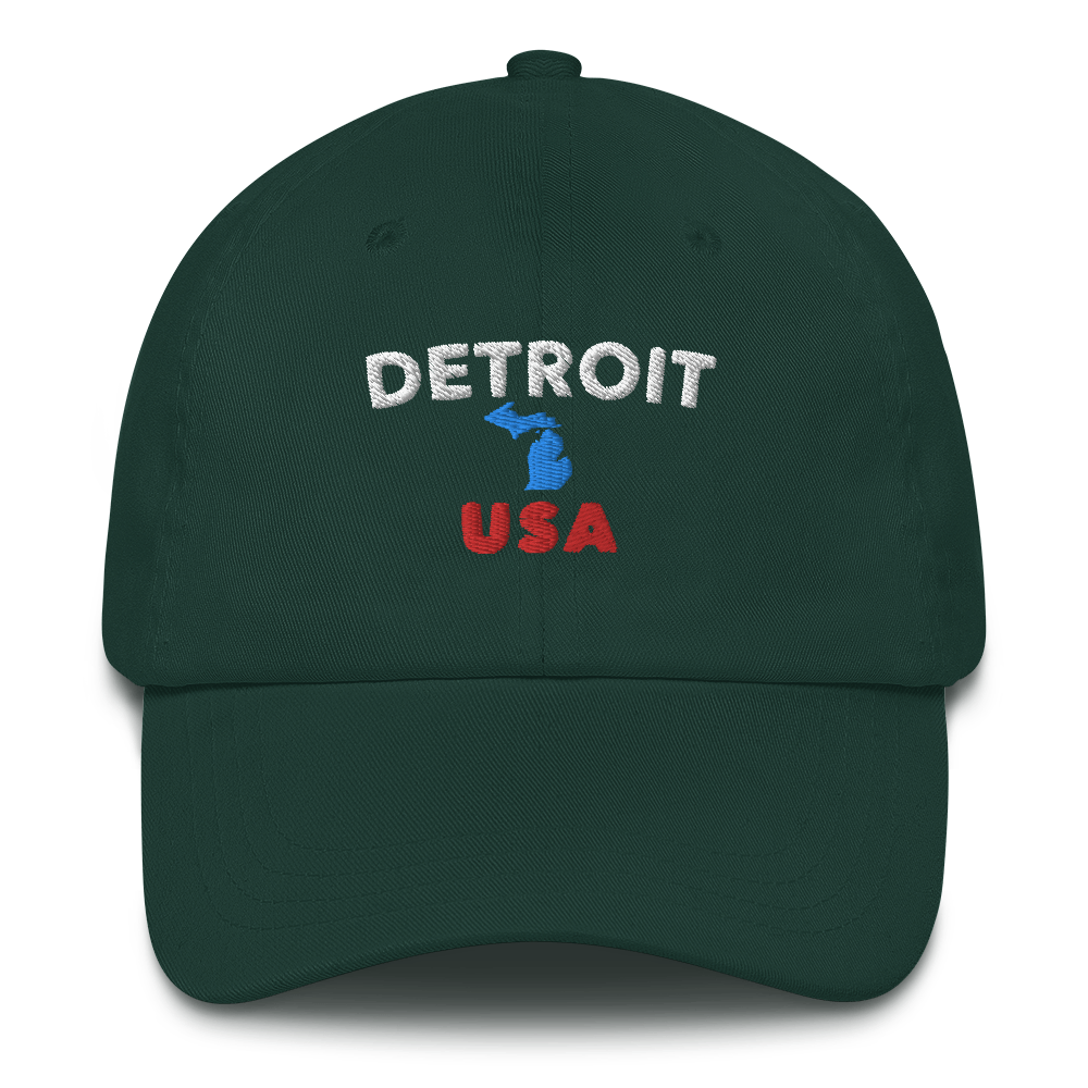 'Detroit USA' Dad Hat (w/ Michigan Outline)