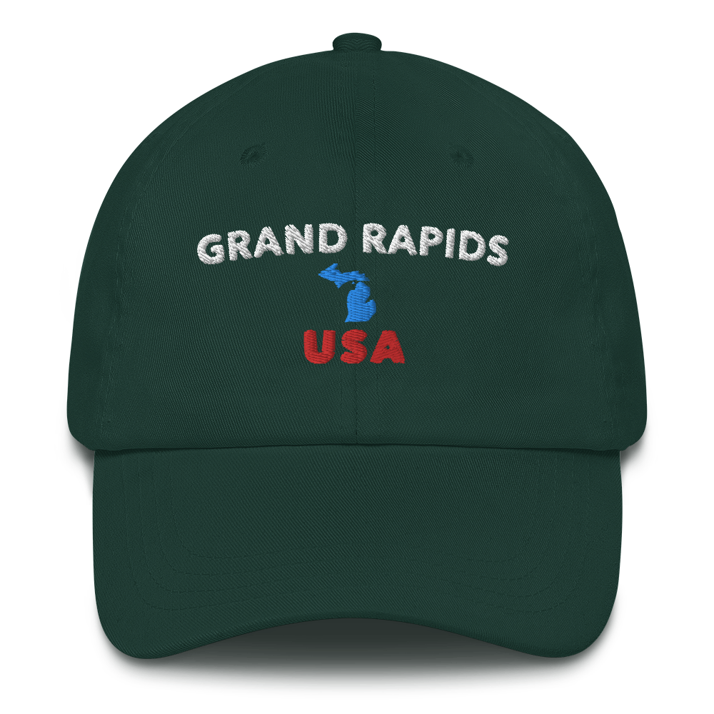 'Grand Rapids USA' Dad Hat (w/ Michigan Outline)