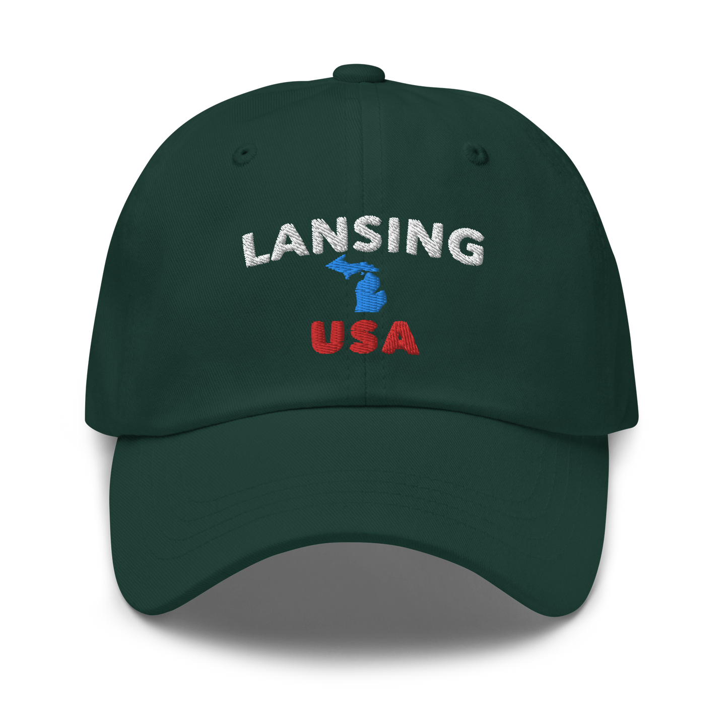 'Lansing USA' Dad Hat (w/ Michigan Outline)