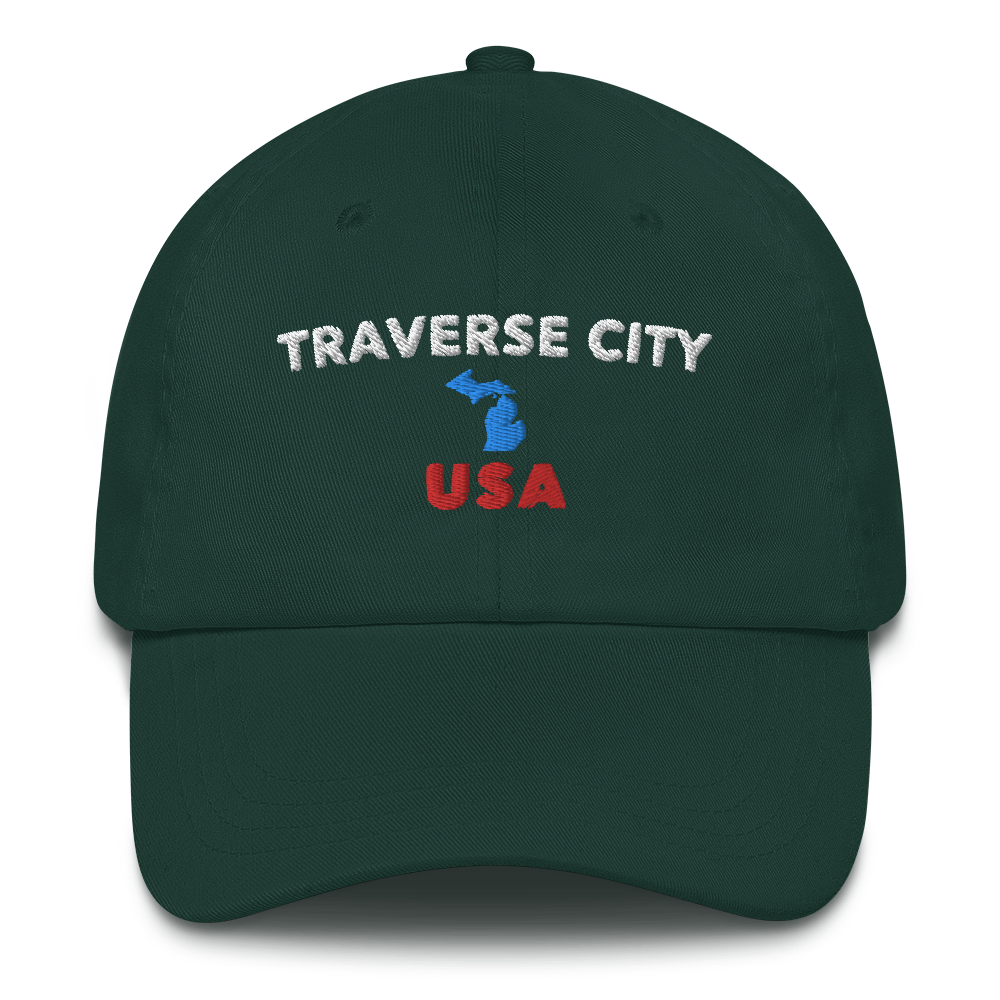 'Traverse City USA' Dad Hat (w/ Michigan Outline)