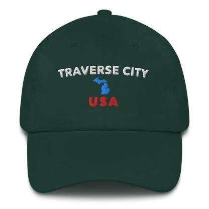 'Traverse City USA' Dad Hat (w/ Michigan Outline)