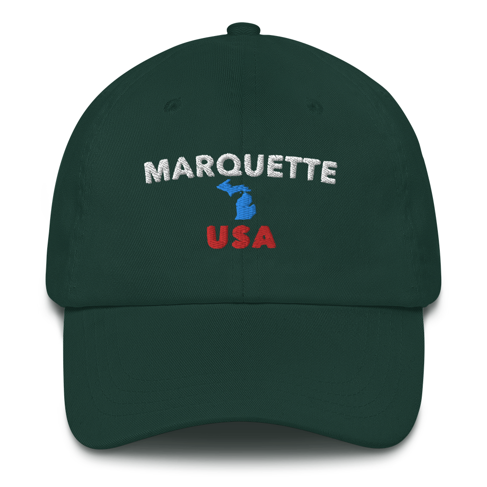 'Marquette USA' Dad Hat (w/ Michigan Outline)