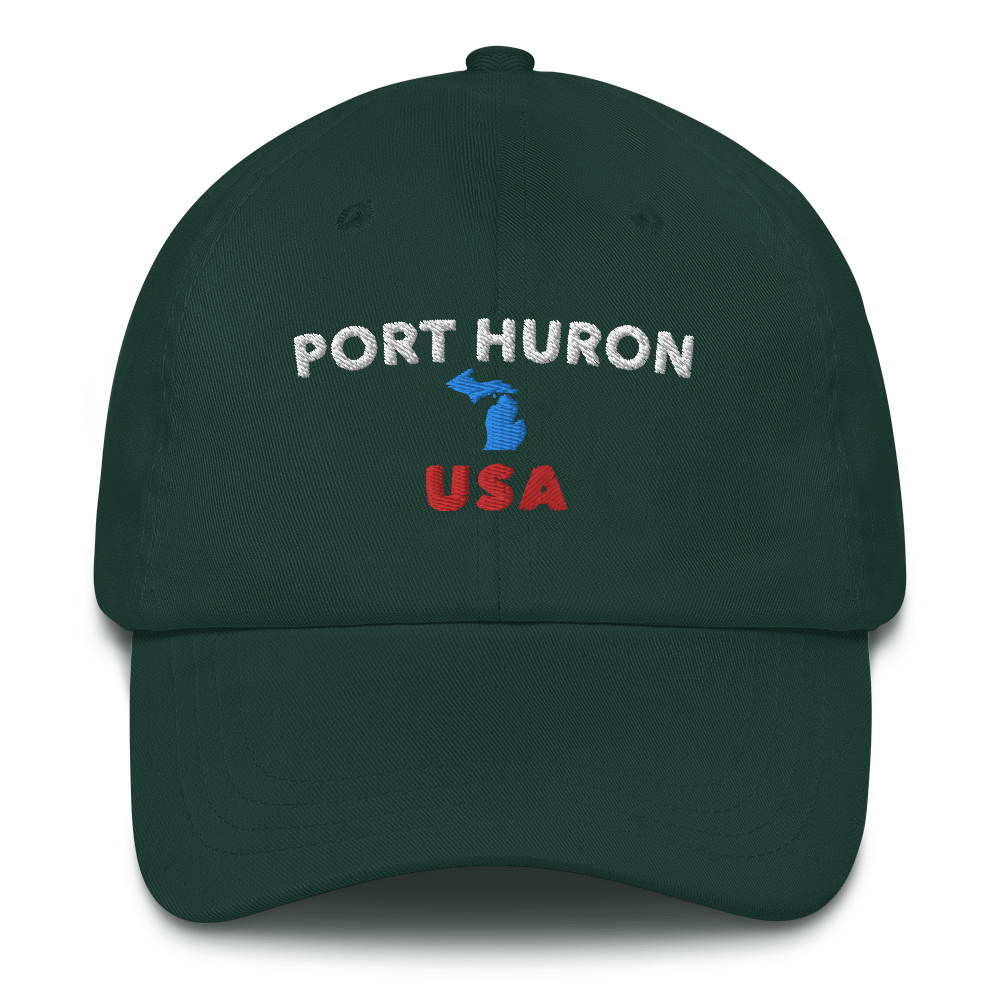 'Port Huron USA' Dad Hat (w/Michigan Outline)