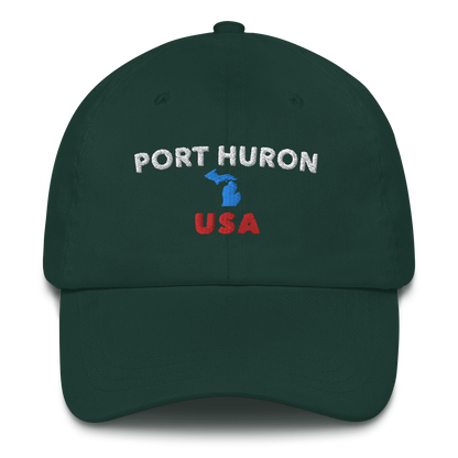 'Port Huron USA' Dad Hat (w/Michigan Outline)